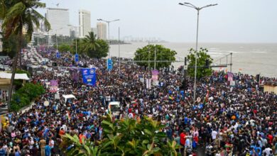 T20 World Cup 2024 - Massive crowds congregate in and around Wankhede ahead of Indian team's arrival